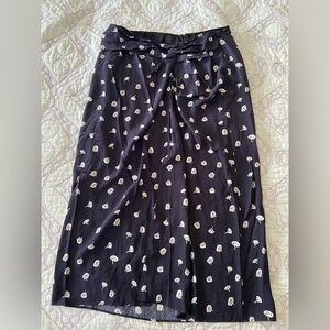 Rag & Bone Gathered Navy Floral Skirt